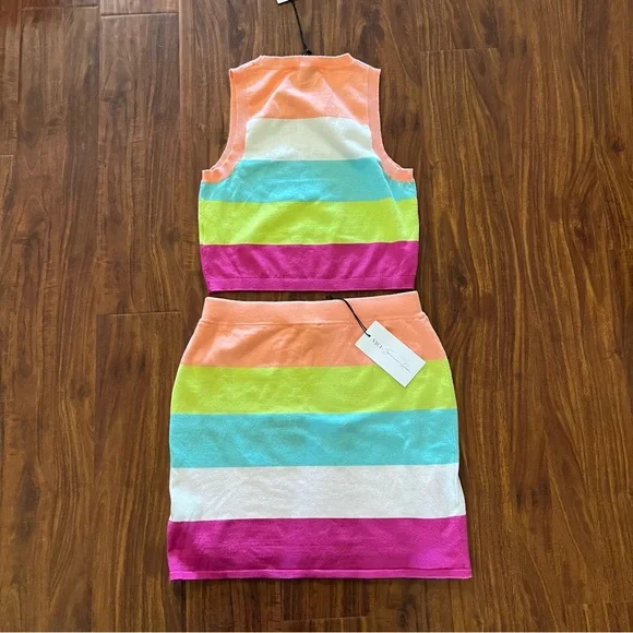 NWT Vici x Summer of Diane Stripe Knit Tank Top & Mini Skirt Set size medium - Picture 2 of 11